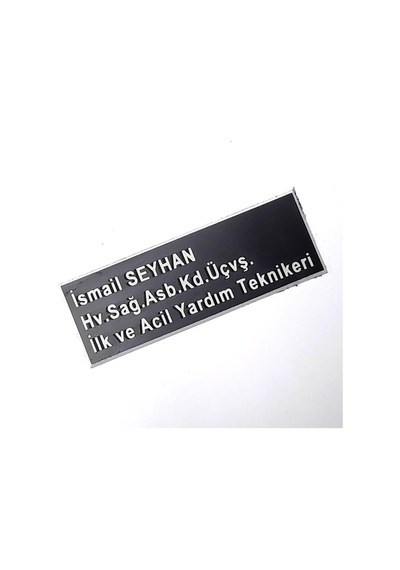 Pleksi Yaka İsimliği - Mıknatıslı -  Personeli İsimliği Siyah