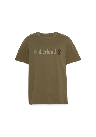 Timberland Linear Logo Erkek Haki Yuvarlak Yaka Tişört Haki