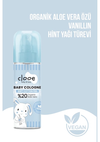 Hassas Ciltlere Özel Organik Aloe Vera Özlü Taze Pamuk Kokulu Soft Cotton Feel Bebek Kolonyası 3'lü Aile Paketi