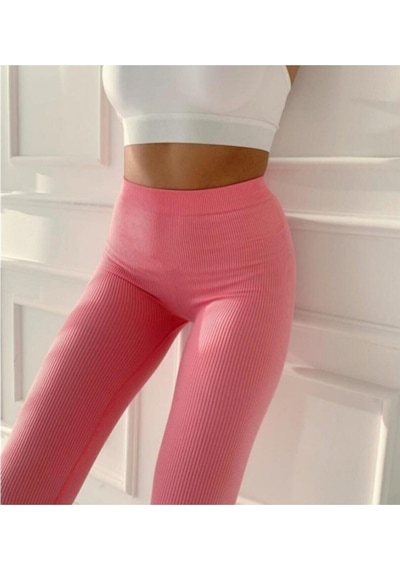 Noa & Noa Noa Noa Butik Dinamik Kadın Pembe Toparlayıcı Dikişsiz Fitilli Taytpembem/L Pembe