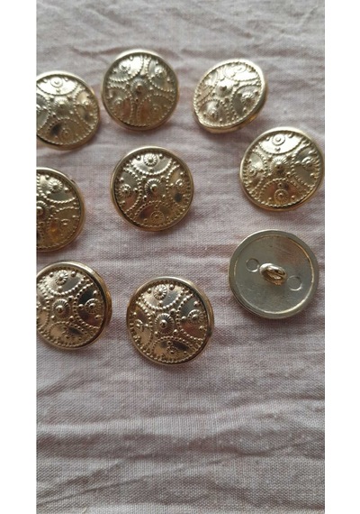 Gold Metal Düğme 18 Mm 9 Adet