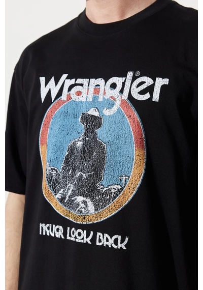 Wrangler Erkek Siyah Bisiklet Yaka Tişört W7CBEE100 Siyah