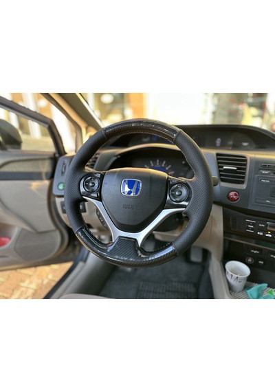 Honda Civic Fb7 Araca Özel Dikmeli Direksiyon Kılıfı Kristal Kar Siyah