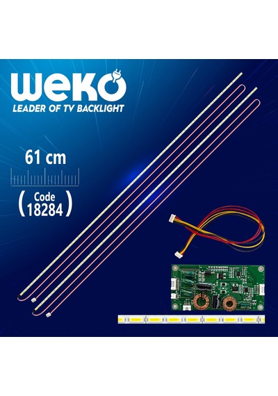55'' Universal E-led 69 Ledli 7020 610mm 360-450ma 72-75v Çift Led+sürücü+kablo Takım Wk-0367 Tv Led Bar