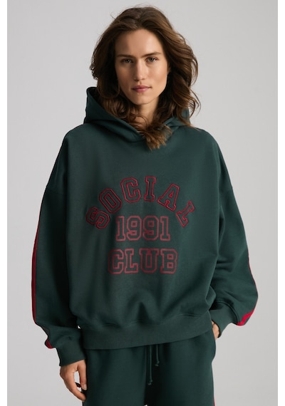 Grımelange Possıbılıty Kadın Nakışlı Baskılı Kapüşonlu Yeşil Sweatshirt