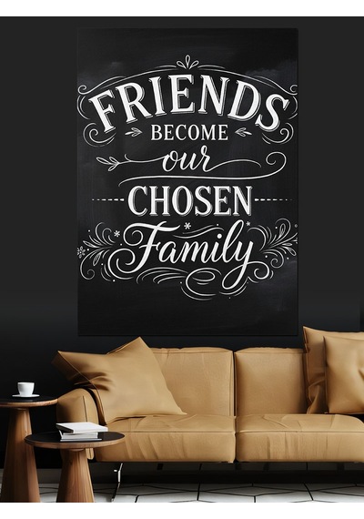 Ahşap Tablo Arkadaşlar Aile Siyah Beyaz Poster