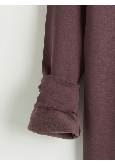 Lcwaıkıkı Classic Mürdüm Bisiklet Yaka Baskılı Erkek Sweatshirt