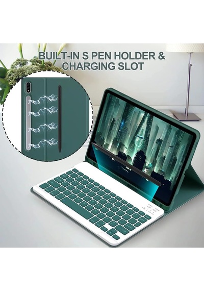 Samsung Galaxy Tab S9 Fe Plus/s10 Plus/s9 Plus12,4 İnç 12,4 İle Uyumlu Bluetooth Türkçe Q Klavy