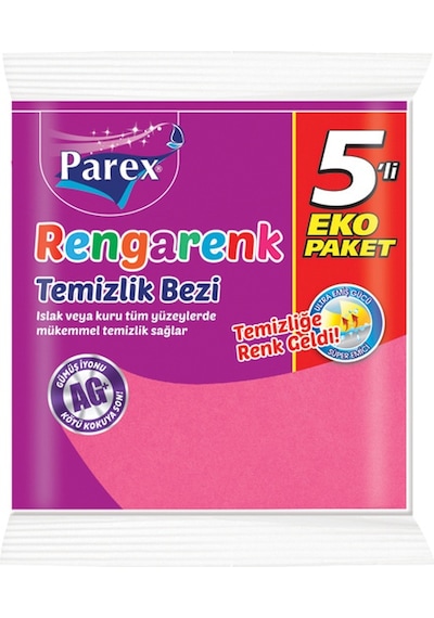 Parex Rengarenk Temizlik Bezi 5'li