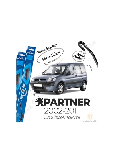 Rbw Peugeot Partner 2002 - 2009 Ön Muz Silecek Takımı