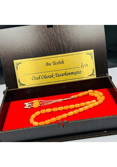 Özel İsimlikli Hediyelik Sıkma Kehribar Tesbih