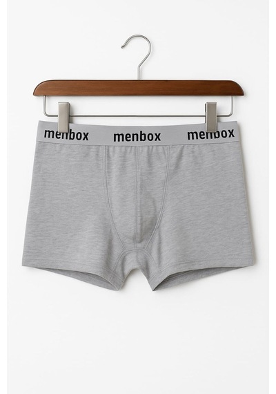 Enmodaiçgiyim 5'li Paket Gri Erkek Boxer Pamuklu Likralı, Rahat İç Giyim