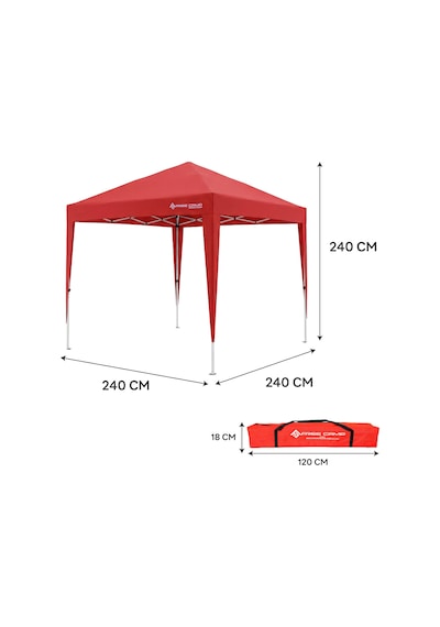 Freecamp Soria And1025 240x240cm Pe Otomatik Tente-kırmızı Kırmızı