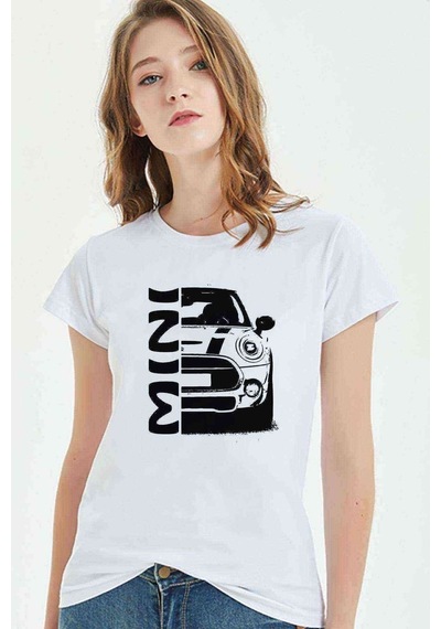 Mini Baskılı Beyaz Kadın Tshirt (534306063)