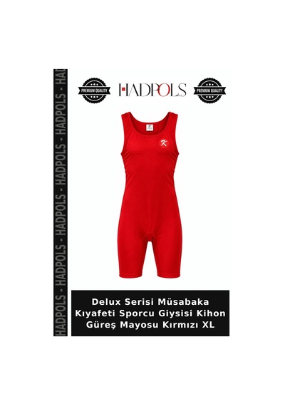 Delux Serisi Müsabaka Kıyafeti Sporcu Giysisi Kihon Güreş Mayosu Kırmızı Xl