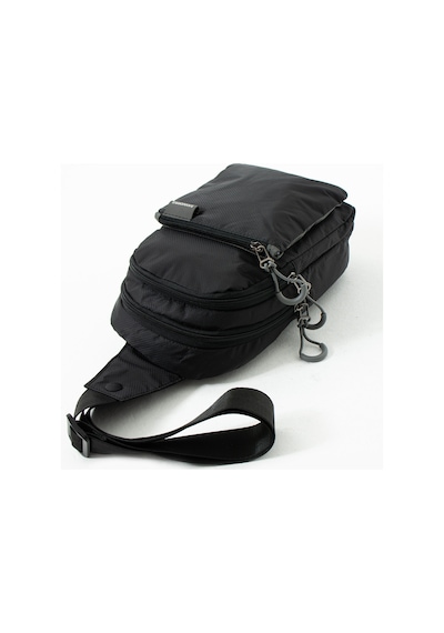Sanmorris Unisex Paraşüt Kumaş Suya Dayanıklı 4 Bölmeli Body Bag Siyah