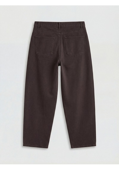 Lcwaıkıkı Classic Kahverengi Yüksek Bel Barrel Fit Kadın Jean Pantolon