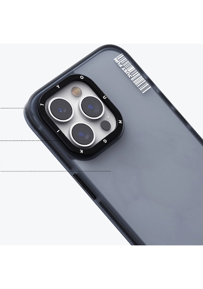 Apple Uyumlu iPhone 15 Pro Max Kılıf Buzlu Mat Tasarım Youngkit Colored Sand Serisi Kapak Siyah