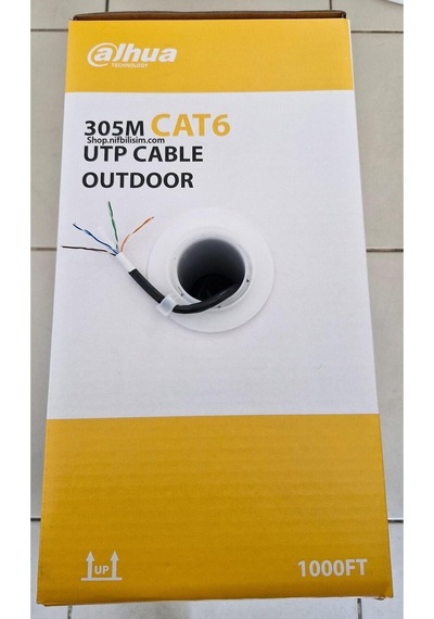 Dh-pfm920-6un 305 Metre Outdoor Dış Mekan Utp 23awg Cat6 Oksijensiz Bakır Cat6 Kablo Siyah