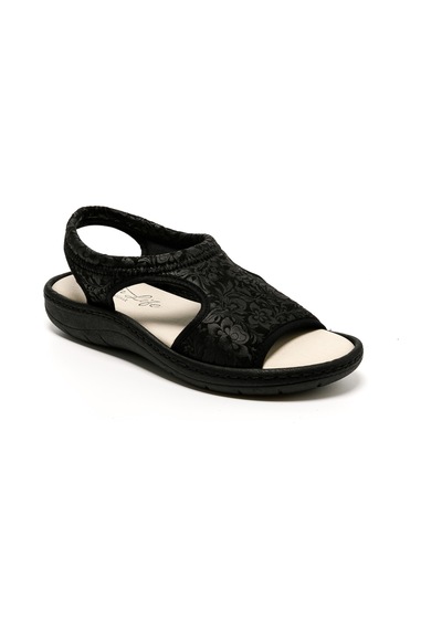 Sandalet Kadın 5364 Green Life Stretch Women's Footwear Black Siyah