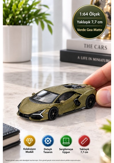 Mini Gt 1/64 Lamborghini Revuelto Verde Gea Matte Diecast Koleksiyon Model