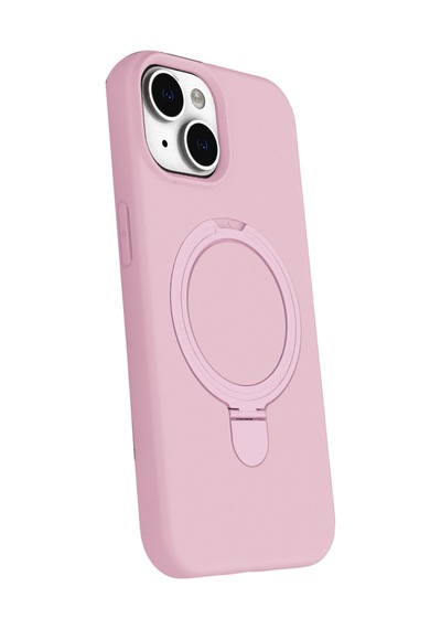 Apple iPhone Uyumlu  14 Uyumlu Regal Magsafe Standlı Kapak - Açık Pembe
