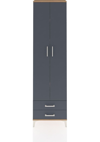 Arges Dolap 5 Raflı 2 Çekmeceli 2 Kapaklı 60x30x221 Çam-antrasit Çam