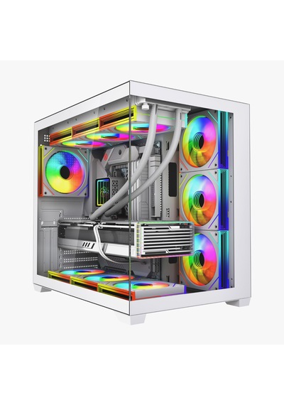 Gametech Ahd360w V2 Argb Aynalı Fan 360mm Sonsuzluk Aynalı Beyaz Sıvı Soğutma