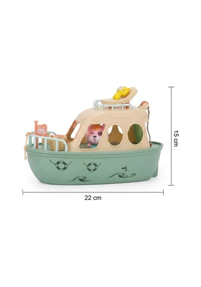 Kedi Deniz Gezintisi Tekne ve Aksesuar Oyuncakları Eğitici Banyo ve Figürlü Oyun Seti