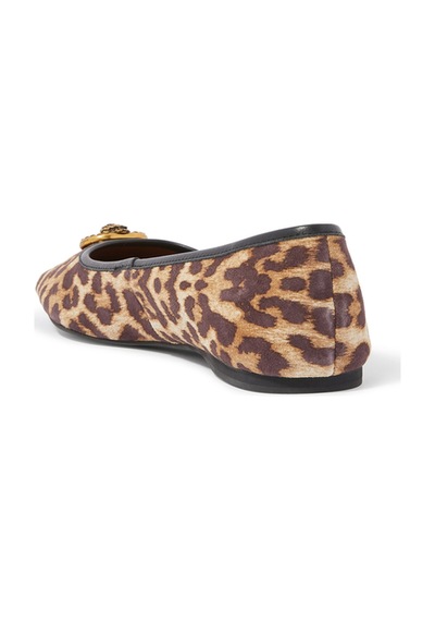 Kurt Geiger Chelsea Leopar Desenli Kare Burun Balerin Ayakkabı Kahverengi