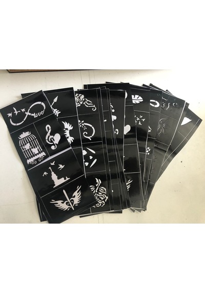 Hint Kınası Desenleri 12 Sayfa Birden 2 Tüp Kına, fırça Hediyeli Siyah