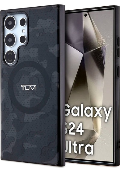 Galaxy S24 Ultra Uyumlu Kılıf Tumı Lisanslı Magsafe Buzlanmış Saydam Ağ Kamuflajı Desenli Gri
