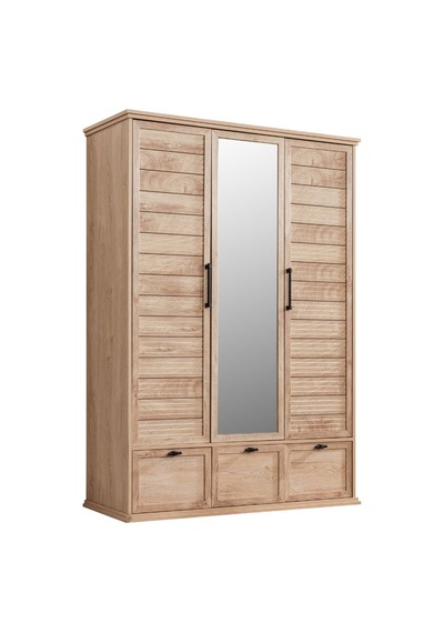 Polo Genç Odası - 3 Kapaklı Dolap, Karyola, Komodin, Çalışma Masası Ceviz