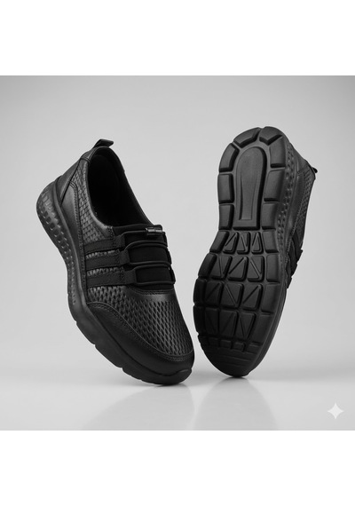 Kindep Forex İçi Dışı Hakiki Deri Phlon Hafif Taban Çok Rahata Comfort Kadın Ayakkabı Siyah