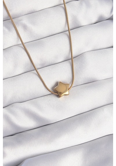Ezoconcept 316l Çelik Gold Renk Yıldız Model Kolye 001
