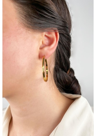 Çelik Halka Küpe 4cm - Gold çok renkli