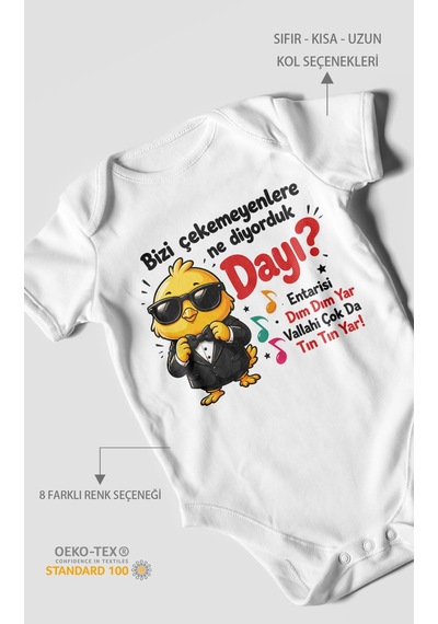 Morivokids Bizi Çekemeyenlere Ne Yazılı Kısa Kollu Bebek Body %100 Pamuk Beyaz