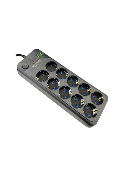 Winnboss 3423 10'lu 2metre Kablolu 2usb+2type-c Girişli Akım Korumalı Grup Priz 2 M