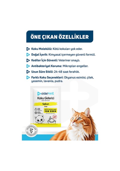 Onevet Kedi Kumu Koku Giderici Sabunlu 15 Adet 25 Gr