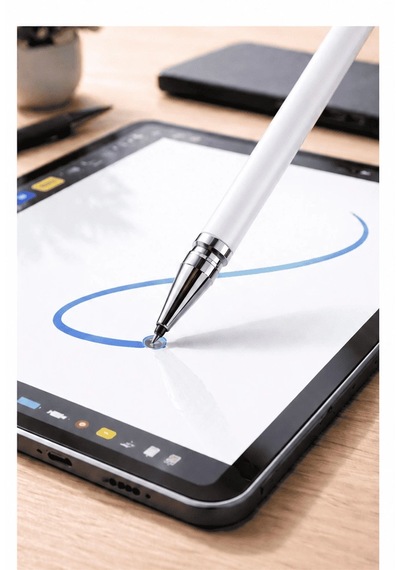 İphone 15 Pro Uyumlu Dokunmatik Stylus Kalem Disk Uçlu Hassas Beyaz Tablet Telefon Çizim Kalemi