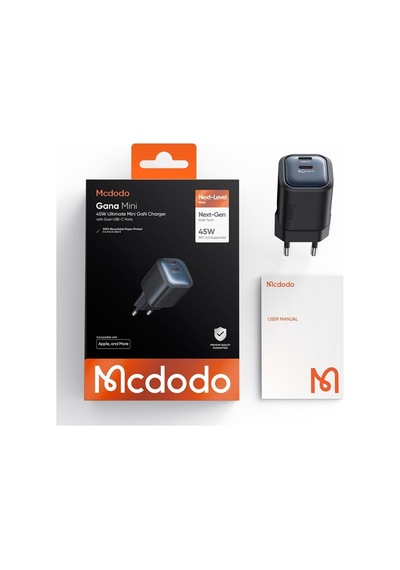 Mcdodo Ch-1000 Gan Series 45w 2c Mini Gan Şarj Cihazı Siyah