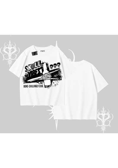 Tarzsokak Oversize Tshirt Skull Impact Bone Chilling Street Icon Beyaz