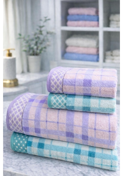 Özdilek Weave Best Set Hamam Takımı Yeşil-lila Çok Renkli
