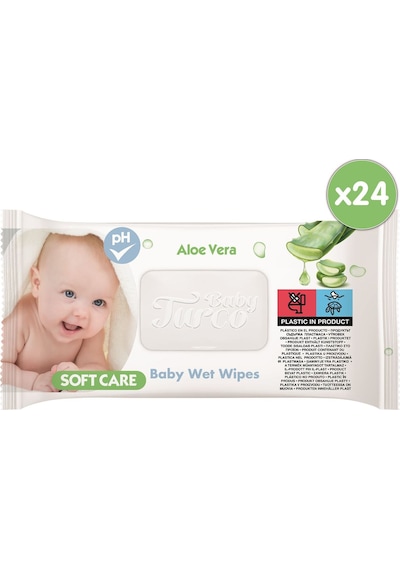 Baby Turco Softcare Aloe Vera Islak Bebek Havlusu 24 x 90 Yaprak