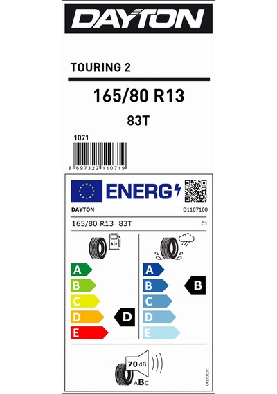 Dayton Toruing 2 165/80R13 83T Yaz Lastiği  - Yaz Lastiği 2026
