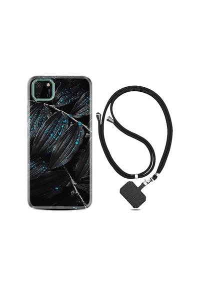 Huawei Y5P Kılıf Boyun Askılı Foid Green 1643