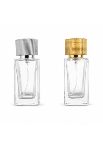 20 Adet Boş Cam Parfüm Şişe, 50 Ml, Küçük Kare Model, Şeffaf-fsk-50-10