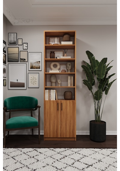 Asra Trend K-35 %100 MDF 60 cm Kapaklı Kitaplık Raflı Ofis Dosya Dolabı Petra