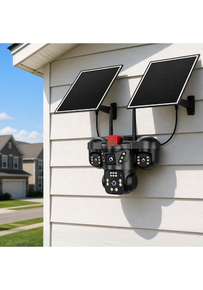 Joysee Sw4 4 Lensli 4 Görüş Açılı 12mp Wi-fi + 2 Solar Panelli Kamera
