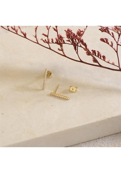 Goldkupe 14 Ayar Altın Uzun Taşlı Küpe 1,01 Gr-1399